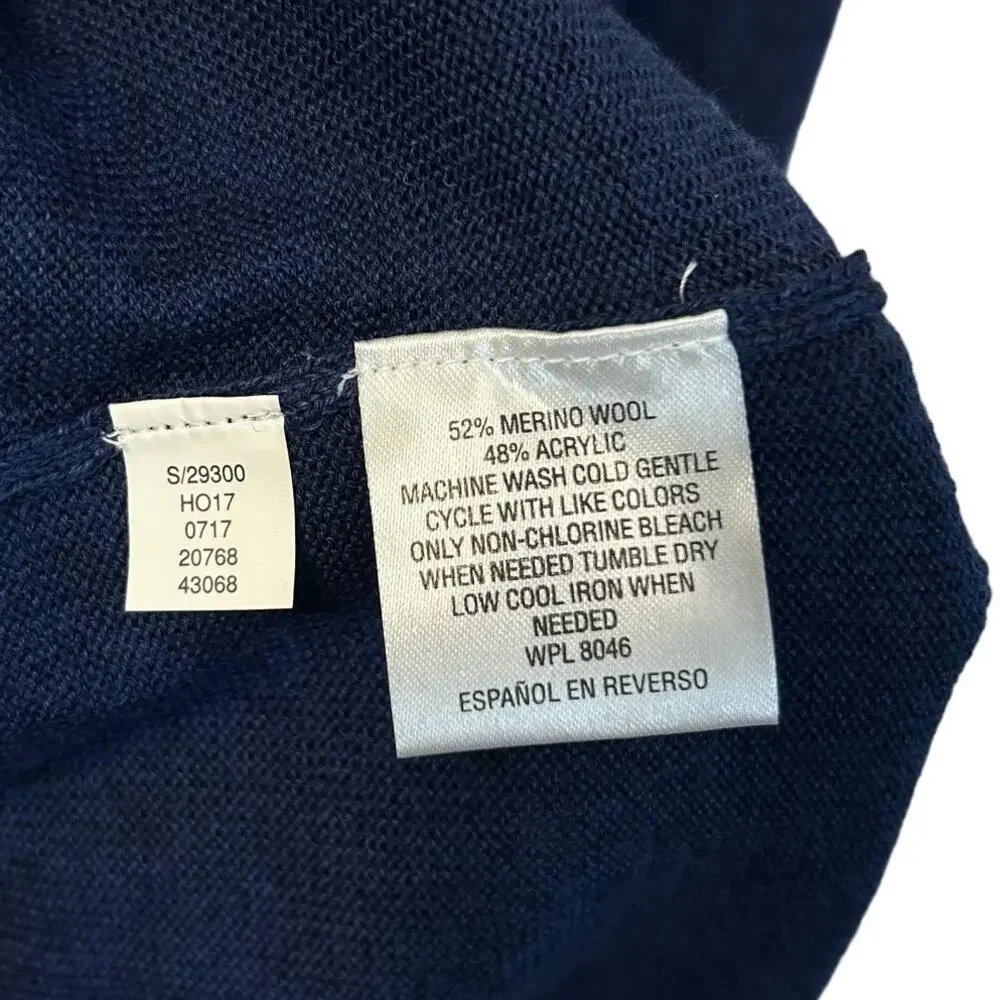 Club Room Merino Wool V-Neck Sweater NWT Men's Sz 3XL Blue Classic Minimalist